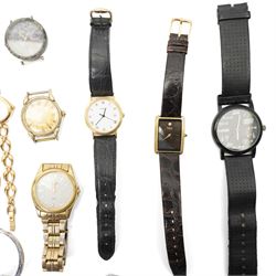 Three automatic wristwatches including Waltham, Lusina and Benrus, manual wind Geneve Skyship and Elgin and other quartz wristwatches including Tissot