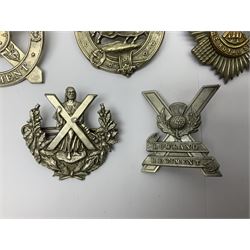 Nine Scottish glengarry badges - 6th Fifeshire Volunteer Battalion Black Watch, Lowland Regiment, Highland Regiment, Black Watch, Argyll & Sutherland Highlanders, Kings Own Scottish Borderers, Cameron Highlanders, The Royal Scots and London Scottish (9)