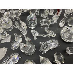 Swarovski Crystal animals, to include sheep, pigs, antelope, cockeral and hen, chicks, Pegasus, owls, giraffe, etc, together with Swarovski Crystal dancer, Isadora