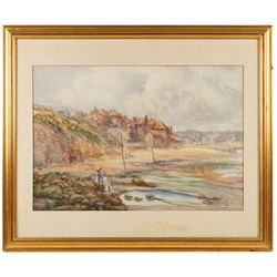 Joseph West (British 1881-1958): Old Whitby, watercolour signed and dated 1912, 37.5cm x 54cm