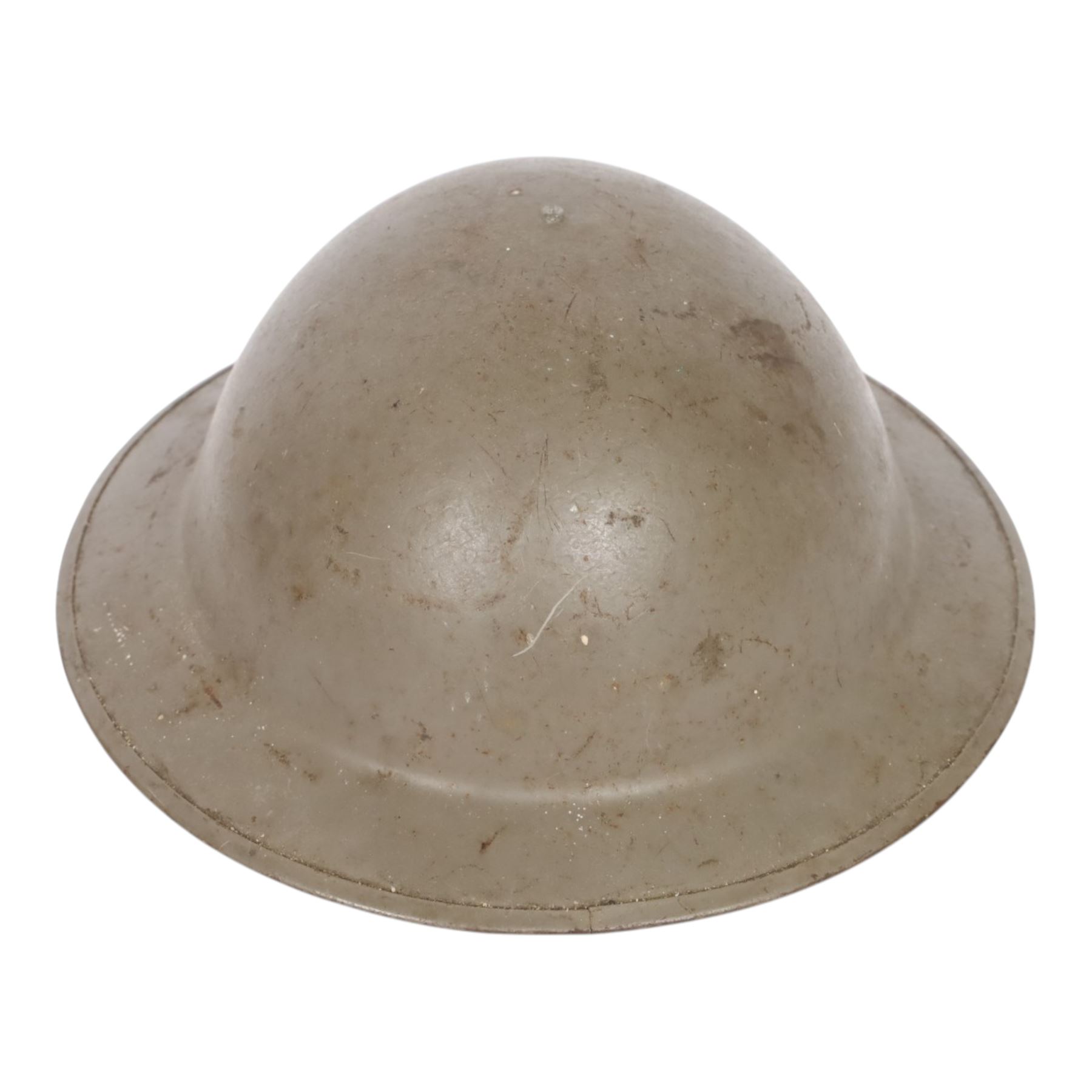 WWII MKII British Army steel helmet, together with British dispatch rider helmet,  French M26 and one other 