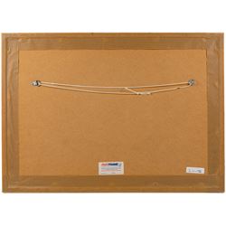 Four Formula 1 racing prints by Nik Curry, all within black frames, largest H38cm, W58cm