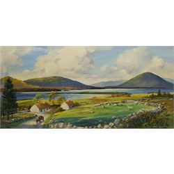 Alan Bengall Charlton (British 1913-1981): 'Lough Conn and Mount Nephin County Mayo' Ireland, oil on canvas signed, titled and dated 1970 verso 49cm x 100cm
