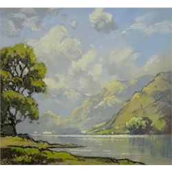  Robert Leslie Howey (British 1900-1981): 'Near Keswick Derwentwater', pastel signed and titled on the mount 19cm x20cm  DDS - Artist's resale rights may apply to this lot    