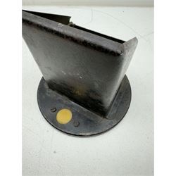 WWII British home front car headlamp blackout cowl, marked V Howtlew, H15cm