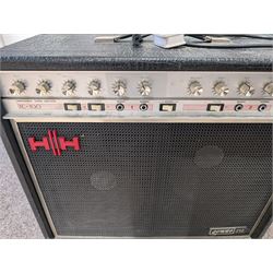 HH Electronics IC-100 combo 212 guitar amplifier, on casters with cover H65cm