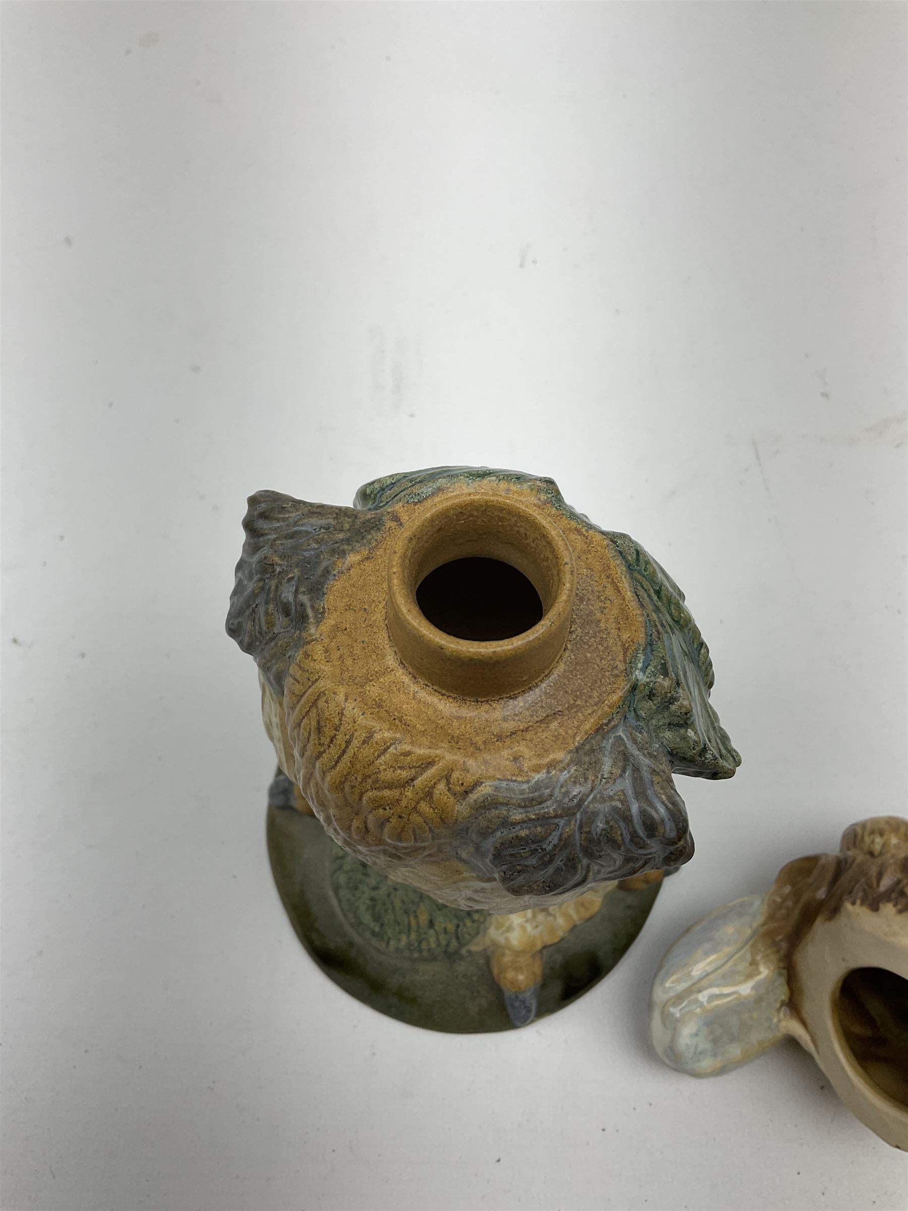 Burslem Pottery 'Boris the Gangster' stoneware novelty jar, in the style of Martin Brothers, modelled as a Grotesque bird, designed by Andrew Hull, with impressed marks beneath, H18.5cm