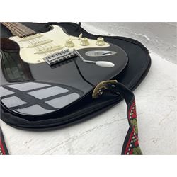 Fender Squier Strat Affinity six-string electric guitar with 20th anniversary plaque verso, serial no.CY20815325 L99cm; in soft carrying case