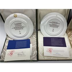 Seven limited edition Spode Military collector's plates comprising The Argyll & Sutherland Highlanders, The Gordon Highlanders, The Royal Hampshire Regiment, The Royal Welch Fusilliers, The Cheshire Regiment, The Gloucestershire Regiment and The United States Marines, all boxed and with certificate  (7)