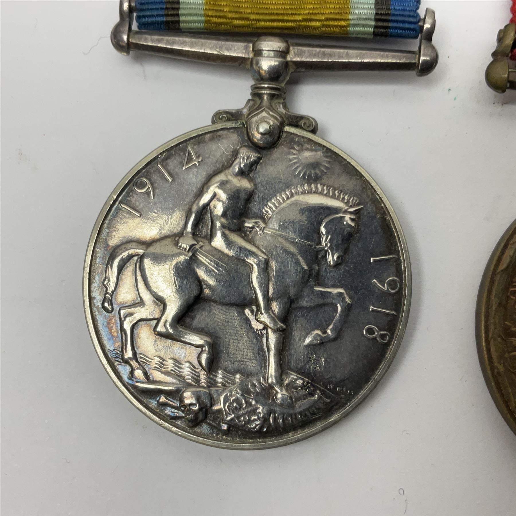 WWI Mercantile Marine pair of medals comprising British War Medal and Mercantile Marine Medal awarded to David J. Mordecai; both with ribbons (2)