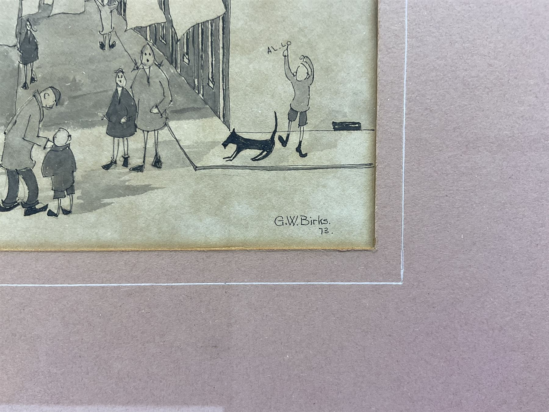 Geoffrey Woolsey Birks (Northern British 1929-1993): 'Sam's Butcher and Mill Street', ink and wash signed and dated '73, 14.5cm x 20cm 
Provenance: private collection, purchased Capes Dunn & Co. 5th April 2016 Lot 44