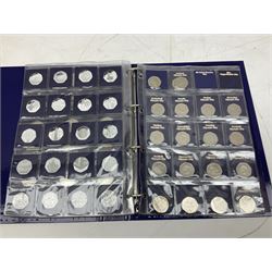 Eighty-three Queen Elizabeth II Great British, mostly commemorative, fifty pence coins, including 2013 Benjamin Britten, 2016 Beatrix Potter, 2018 Representation of the People Act, 2018 The Snowman, 2018 Paddington etc, some duplication