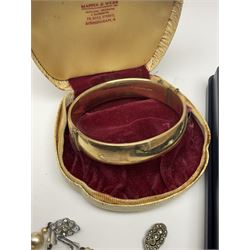 Vintage Christian Dior compact in original box, silver 'Past Mayor' medallion on ribbon by Walker & Hall boxed, Silver Bible pendant on bow brooch hallmarked, stamped 9ct gold cameo and a collection of vintage and later costume jewellery