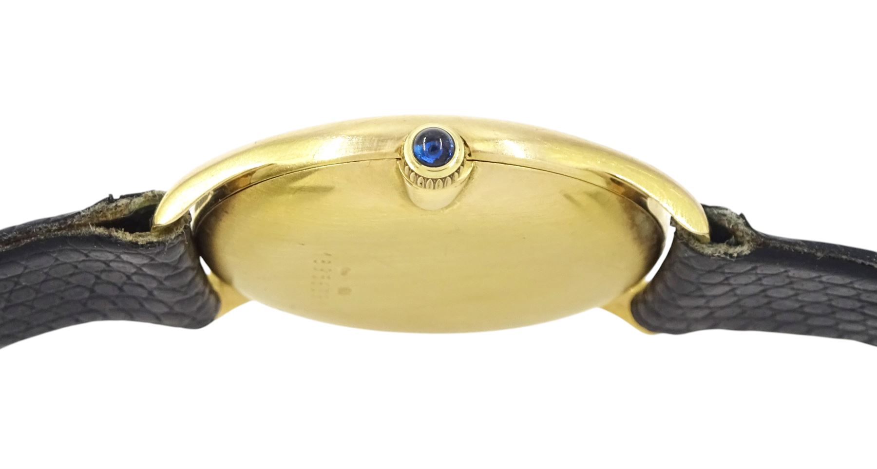 Longines gentleman's 9ct gold manual wind wristwatch, Cal. L847.4, white dial with Roman hour markers, on black leather strap with gilt buckle, boxed with guarantee dated 1980