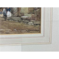 Albert Moulton Foweraker (British 1873-1942): A Continental Town Square, watercolour heightened in white signed 22cm x 27cm