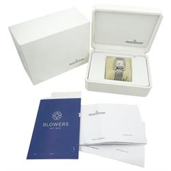 Jaeger-LeCoultre Reverso Duoface Night & Day gentleman's stainless steel manual wind wristwatch, Ref. 270.8.54, silvered dial with Arabic numerals with subsidiary seconds dial, reversing to a second black engine turned dial, Arabic and dagger numerals, subsidiary day/night dial, on Jaeger-LeCoultre stainless steel bracelet, boxed with service papers dated 2019 and 2020 and additional links