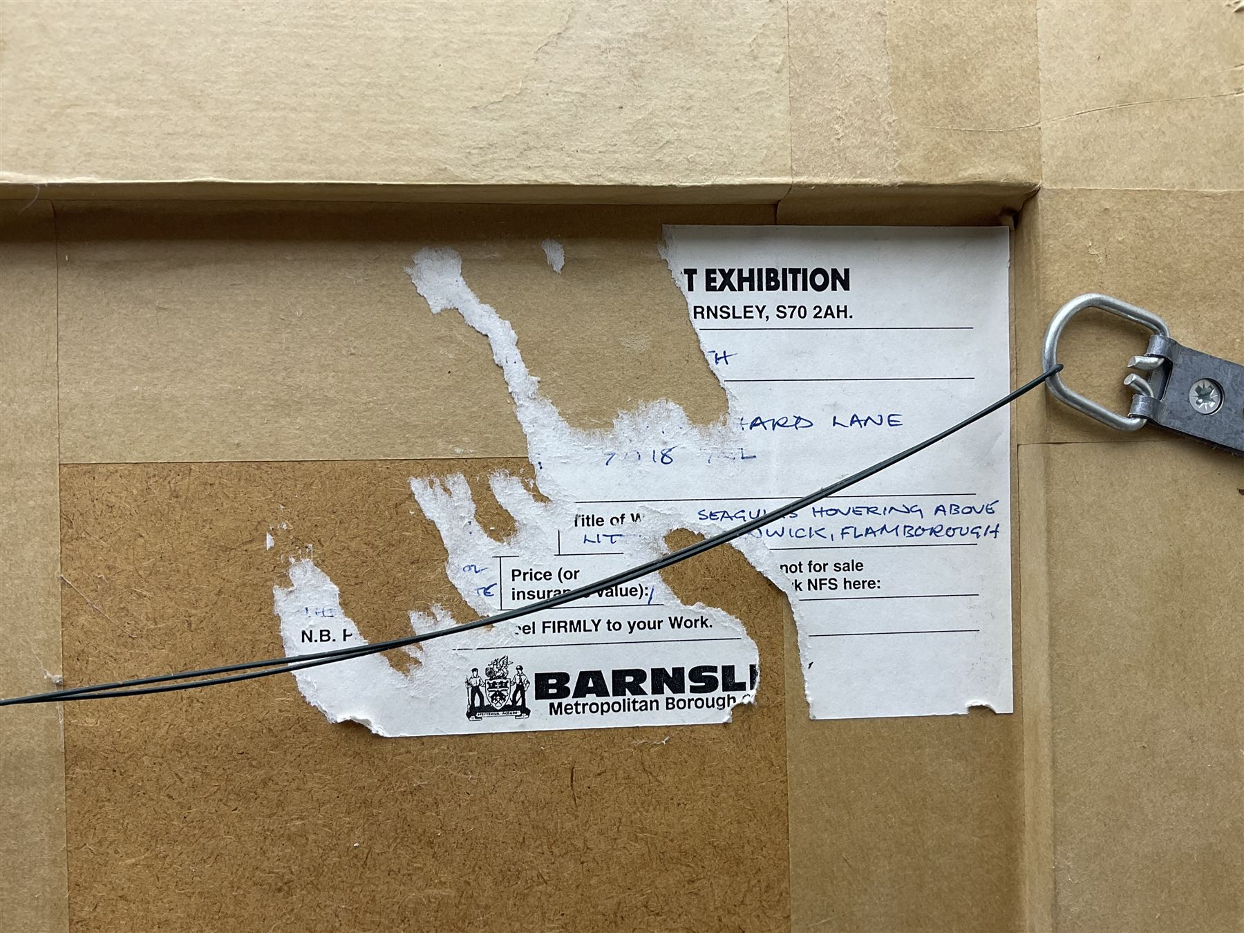 David Baumforth (British 1945-): 'Seagulls Hovering over Little Thornwick Bay Flamborough', mixed media on paper, signed titled and dated '96 on label verso 68cm x 113cm 
Provenance: with Walker Galleries, Harrogate, exhibition label verso