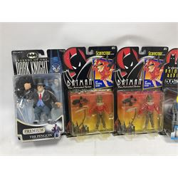 Twenty-four carded action figures of Batman (11) and other Super Heroes including Spiderman, DC Universe, Xyber 9 etc; all in unopened blister packs (24)