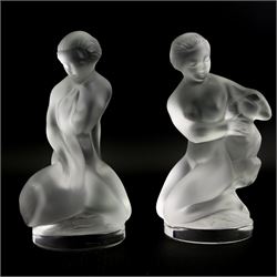 Two Lalique crystal figures modelled as 