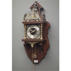  20th century Dutch style figural wall clock, H60cm  