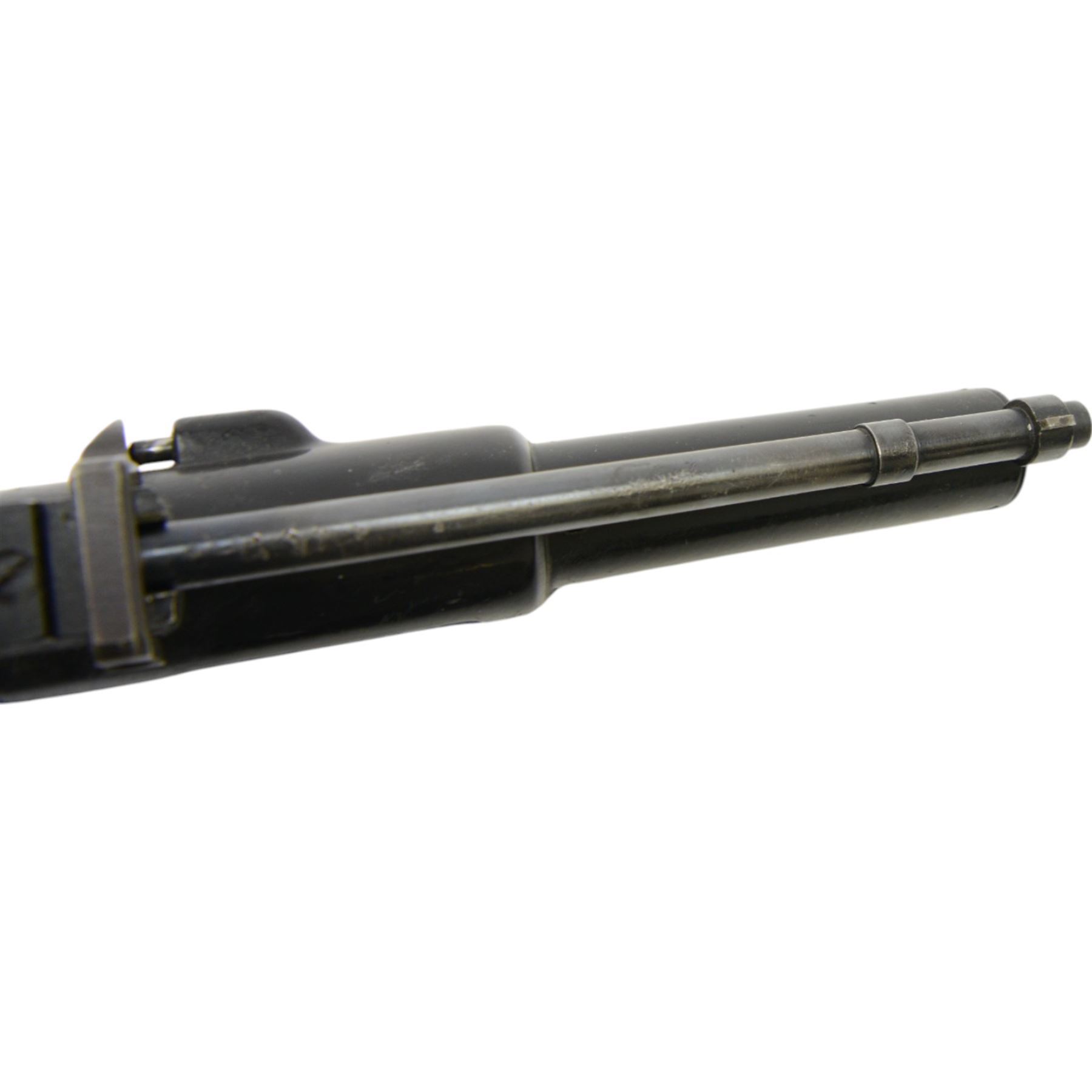 Webley Junior MK II .177 air pistol, the chamber marked 'Webley & Scott Ltd. Junior MK II Made in England' , with black checkered grip, H16cm, L28cm