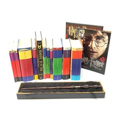 Rowling J.K.: three Harry Potter first editions - Order of the Phoenix, Half Blood Prince and Deathly Hallows, all with unclipped dustjackets; seven other Harry Potter books; and related items including boxed Elder wand