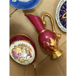 Collection of miniature Limoges and similar porcelain, including teacups and saucers, vases, comports, etc