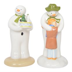 Five Coalport The Snowman figures, comprising Adding a Smile, Walking in the Air, Snowman's Surprise, The Adventure Begins and The Hug, three boxed