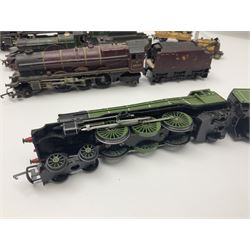 Hornby/Tri-ang '00' gauge - six locomotives - Class 9F 2-10-0 'Evening Star' No.92220; Class A3 4-6-2 (no name or number); Dean Single 4-2-2 'Lord of the Isles' No.3046; Princess Class 4-6-2 'The Princess Royal' No.46200; Class 57XX Pannier 0-6-0 tank No.8751; and Stephenson's Rocket with one passenger coach; all unboxed (6)