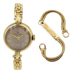 Rolex Precision 9ct gold ladies manual wind wristwatch, case No. 165927, Chester 1951, on gilt strap, with additional 9ct gold strap, hallmarked