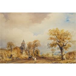English School (Late 19th century): The Plough Team, watercolour unsigned 34cm x 49cm
