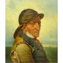 W Bell (British 19th/early 20th century): Portrait of a Fisherman, oil on canvas unsigned 28cm x 23cm