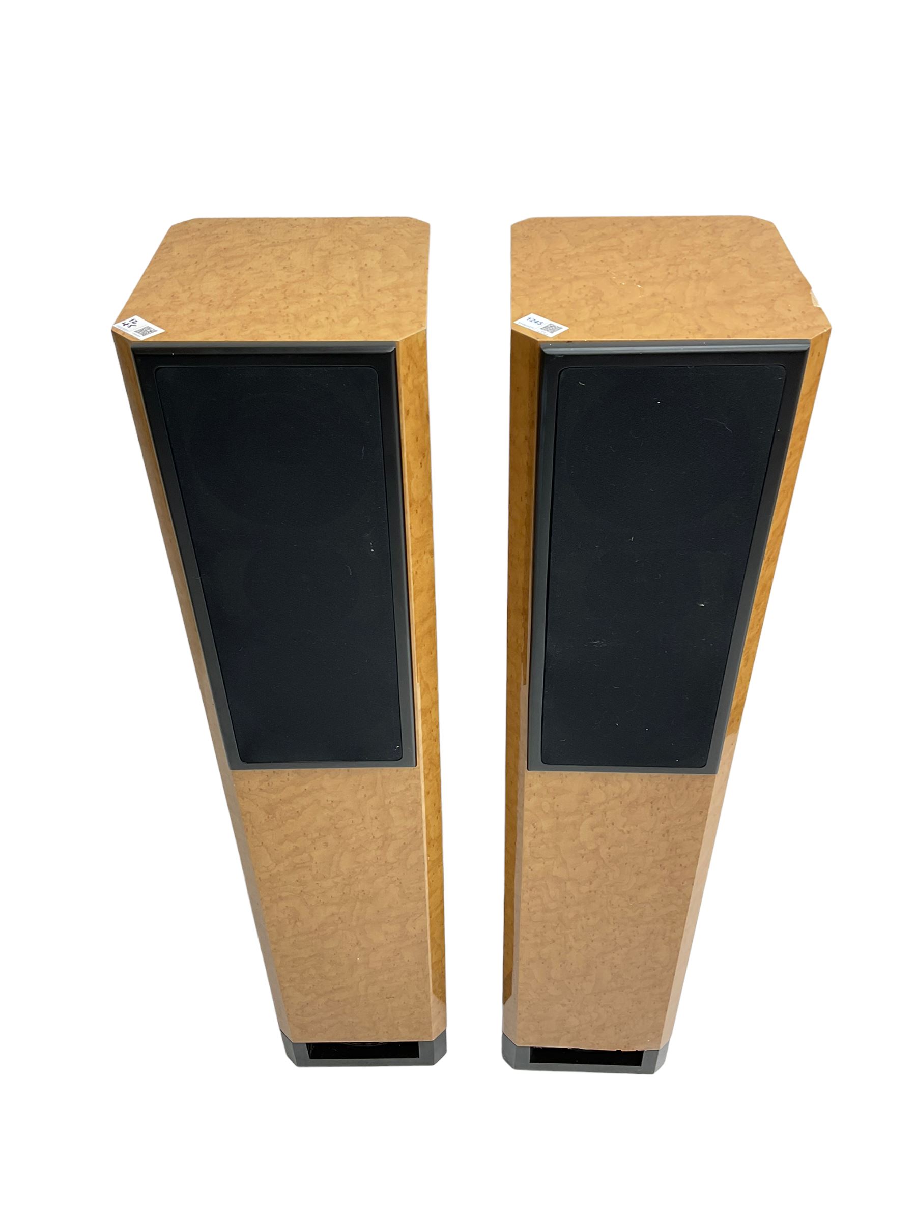 Pair Lake Audio 120W floorstanding speakers in maple finish 