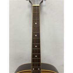 Ozark 'The Ozark Professional' tenor guitar, model no 3372, headstock stamped Ozark and with paper label to interior, in manufacturers hard case, guitar L82cm