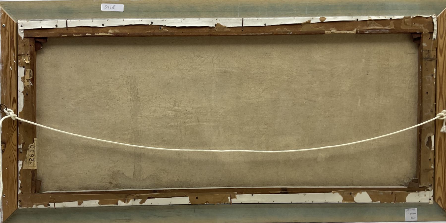 Pat Faust (British fl.1950-2000): Ravenscar Snowy Landscape, oil on canvas signed and dated 1959, 45cm x 100cm
