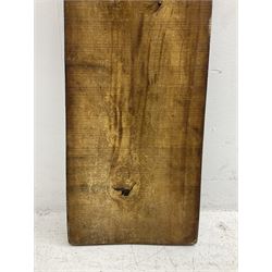 20th century hardwood Dutch folk art Speculaasplank or biscuit mould, typically carved with figure in traditional dress, H132cm