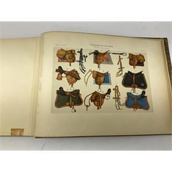 Balaschoff & Herbillon: L'Armee Allemande Sous L'Empereur Guillaume II. 1890 Paris. Forty-five laid-in chromolithograph plates together with numerous text illustrations. Oblong folio. Full moroccan leather and gilt binding with painted English Royal Crest to front cover and a.e.g.