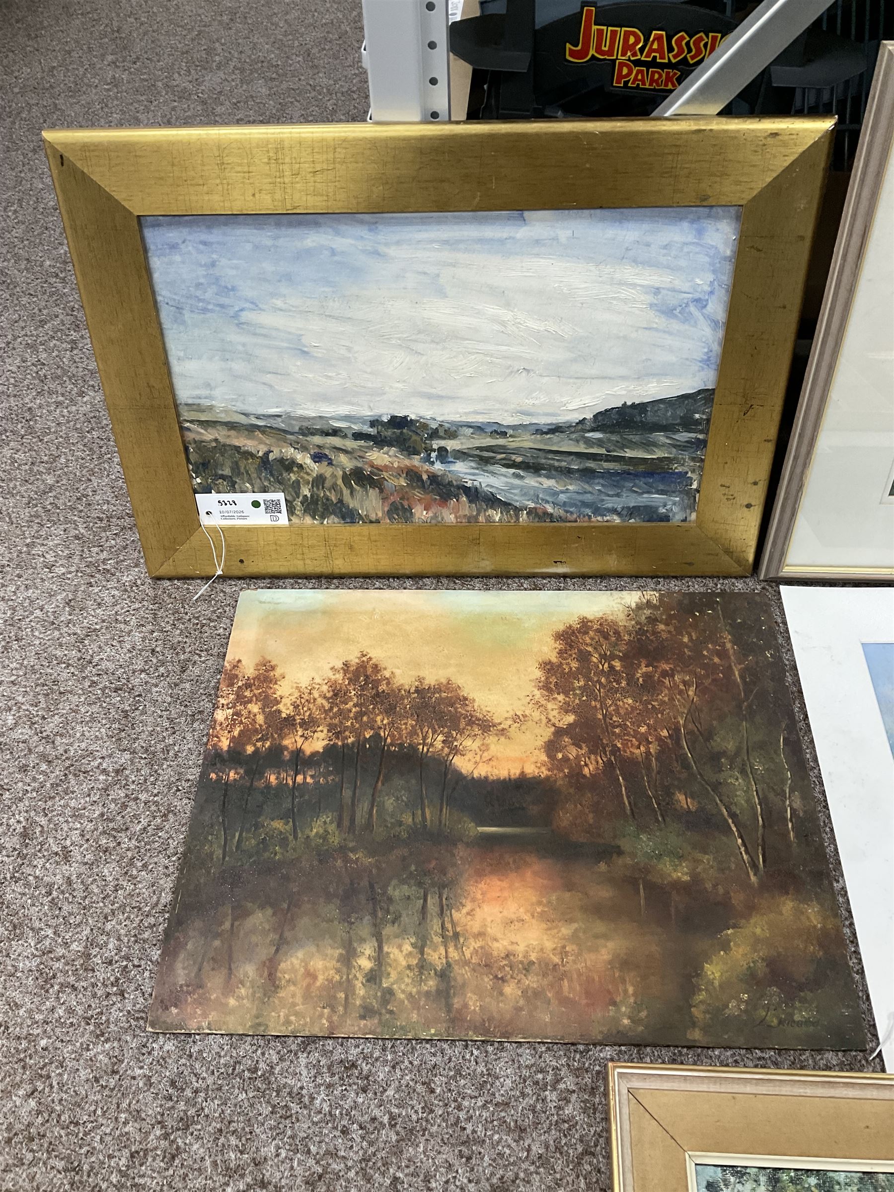 Collection of 20th and 21st Century landscapes, to include Stephen Bewsher (British 1964-): 'Evening Canal - Lymm Cheshire' and English School (20th Century): 'River Nidd', oil and oil pastel variously signed titled and dated max 51cm x 41cm (8) (variously unframed)