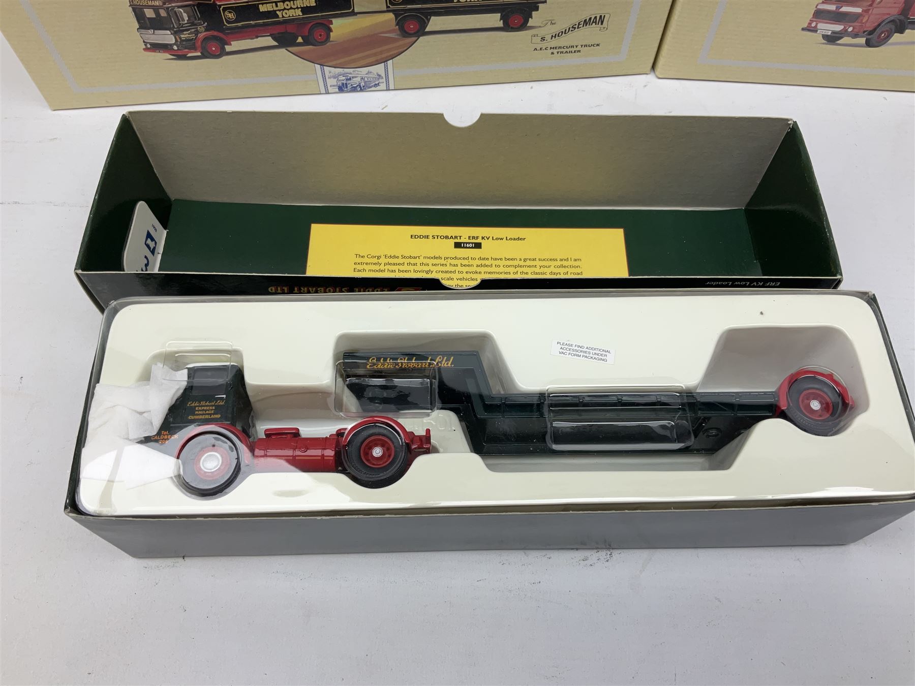 Corgi - three limited edition Classic Commercials nos.97891, 97892 and 97893; Classic Sports Cars no.97695; five various Eddie Stobart vehicles nos.11601, 97369, 11001, 31701 and 19306; and Classics Bedford O Series Pantechnicon; all boxed (10)