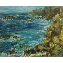  'The Coast Line', 20th century oil on canvas signed by H. Tivendale, titled on artists label verso, 52cm x 64cm  