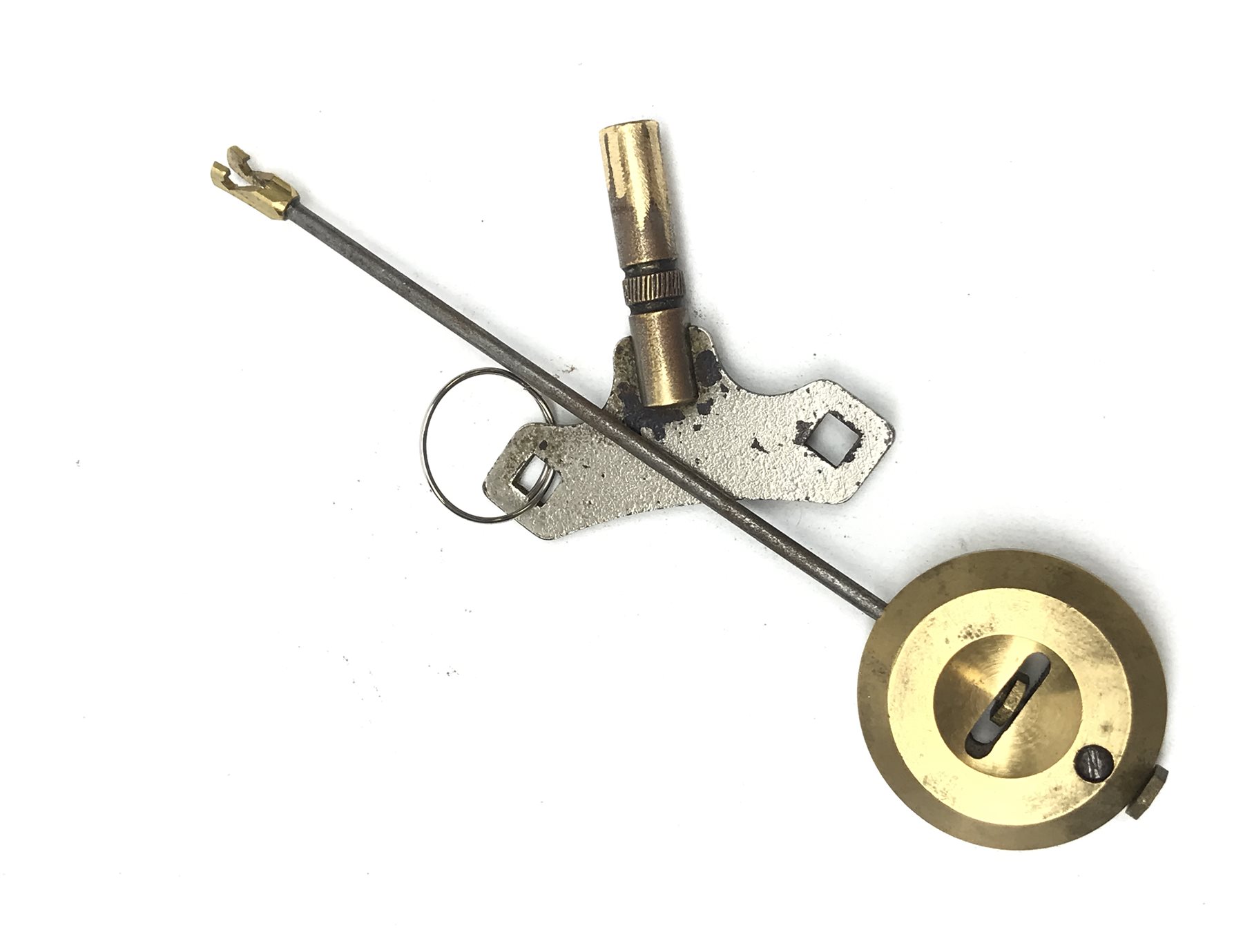 Victorian black slate mantel clock, stepped sloping pediment with marble inset, marble half column pilasters enclosing Arabic dial, twin train movement striking the hours and half on single coil, gilt and painted engraved detail, H35cm