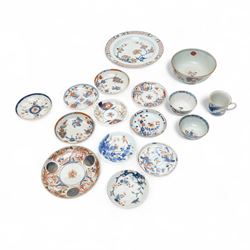Collection of Chinese Imari wares, probably 18th century and later, comprising saucers, sh...