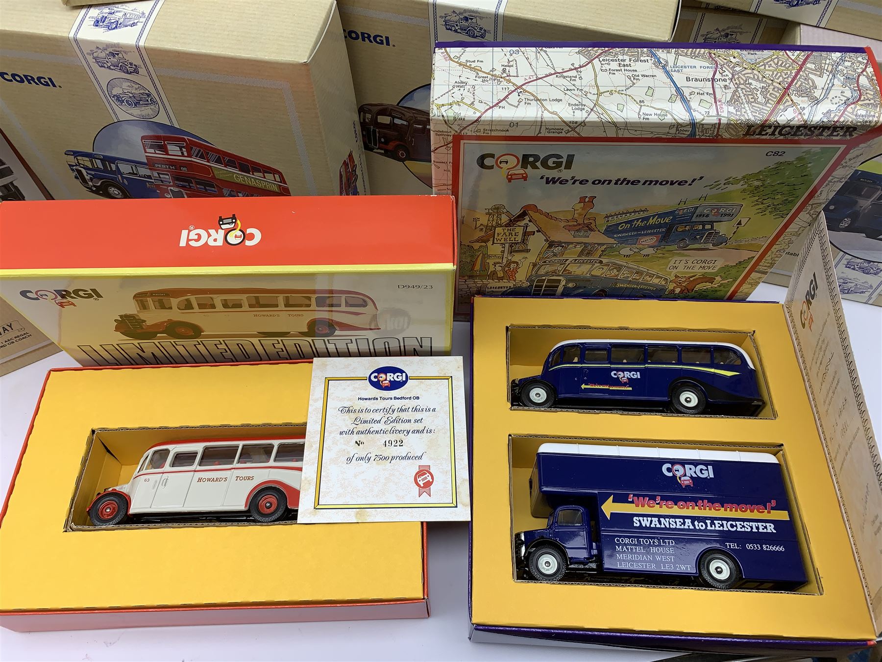 thirteen limited edition models of buses including nine