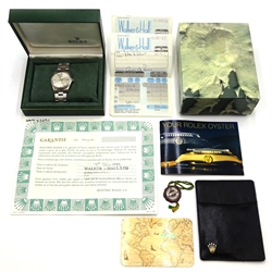  Rolex gentleman's Oyster Perpetual Superlative Chronometer stainless steel wristwatch on Rolex Oyster bracelet, with original guarantee certificate dated 1989, boxed   
