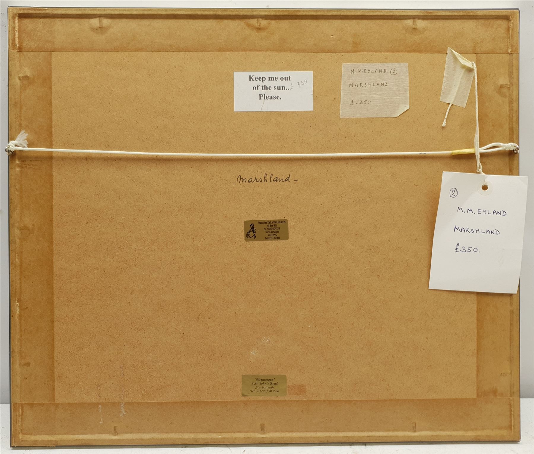 Madeleine Eyland (Belgian/British 1930-2021): 'Marshland', pastel signed, titled verso 23cm x 30cm 
Provenance: artist's studio collection. Marie-Madeleine Eyland (neé Legrain) was born in 1930 at Floriffoux, Belgium; she lived most of her life in Scarborough working as a nurse and an artist.