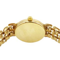 Sovereign ladies 9ct gold quartz wristwatch, on 9ct gold link bracelet, stamped 375, boxed