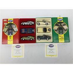 Corgi - eight die-cast model sets comprising D54/1 Four National Resources Vans; 97740 The Times Classic Set; D47/1 The Bash Street Kids; America's York Fair 225 Years; 97701 Two Jaguar E-Types; 97200 BRS Vans; 97690 Ferrari 1962 Tourist Trophy Set; and 97705 Jaguar 1953 RAC Rally Set; most limited editions; all boxed (8)