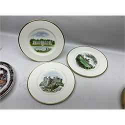 Pair of 19th century Ashworths Ironstone meat plates, with impressed and printed marks to reverse, and set of eight Wedgwood collectors plates