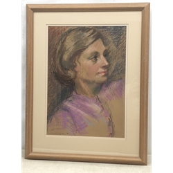Leonard John Fuller (British 1891-1973): Bust Portrait of a Lady, pastel signed 44cm x 31cm