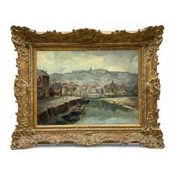 George Goodall (British exh.1926): Dock End Whitby, oil on board signed 27cm x 37cm